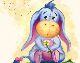 Winnie the Pooh - Baby Eeyore Illustration Art Print