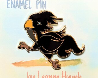 Final Fantasy Black Chocobo Gold Enamel Pin - B Grade - Second Pin