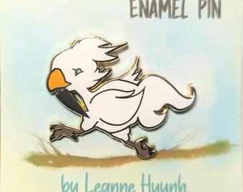 Final Fantasy White Chocobo Gold Enamel Pin - B Grade - Second Pin