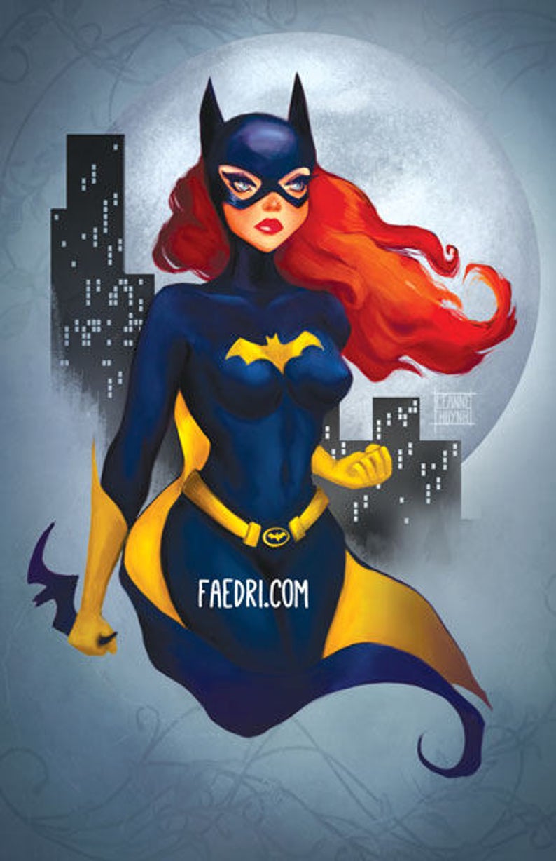 Batgirl Art Illustration Print image 1