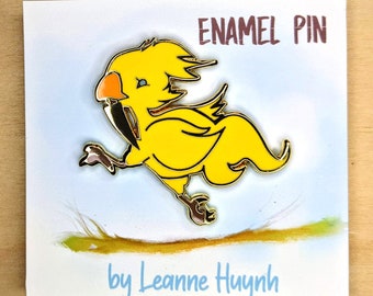 Final Fantasy Yellow Chocobo Gold Enamel Pin