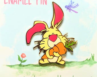 Baby Chibi Rabbit Gold Enamel Pin