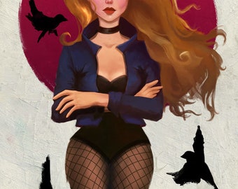 Black Canary Illustration Art Print