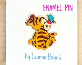 Baby Tigger with Butterfly Gold Enamel Pin - B Grade - Second Pin