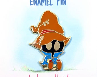 Final Fantasy Kingdom Hearts Black Mage Vivi Gold Enamel Pin