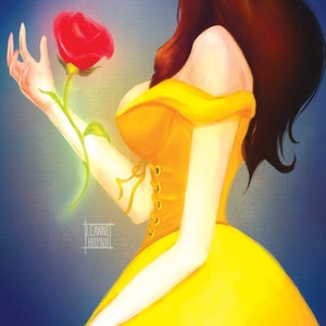 Beauty and the Beast - Belle Art Illustration Print