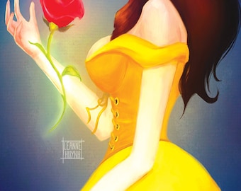 Beauty and the Beast - Belle Art Illustration Print