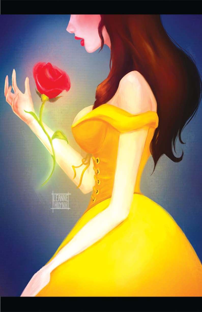 Beauty and the Beast Belle Art Illustration Print image 1
