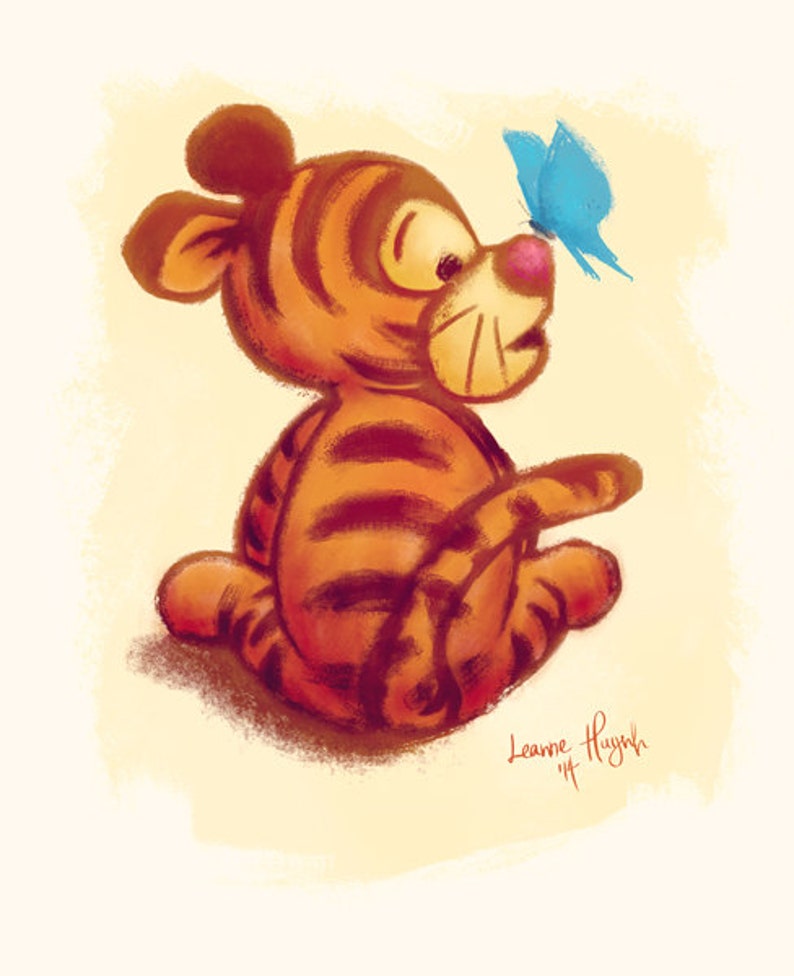 Winnie the Pooh Baby Tigger Art Illustration Print | Etsy
