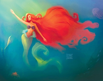 The Little Mermaid Illustration Art Print