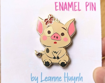 Moana Pua Pig Gold Enamel Pin - B Grade - Second Pin