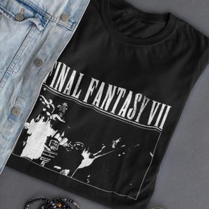 Cloud and Shinra HQ Scene - Final Fantasy 7 Graphic Tee
