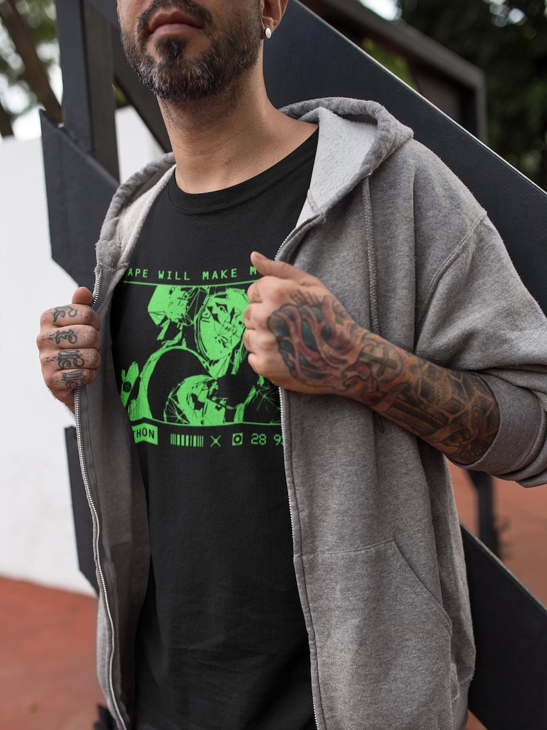 Marathon Game Shirt Vandal Wireframe Escape Will Make Me God Tee Black