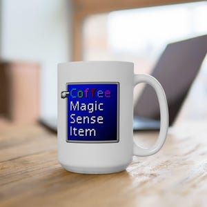 Final Fantasy 7-koffiemok - koffiekop koffieliefhebber in wit, FF7 gamercadeau, koffieliefhebber gamermok