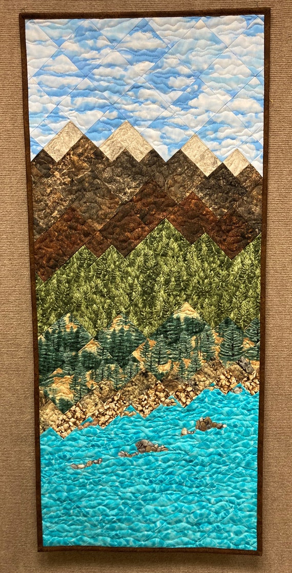 Lake Tahoe Art Quilt Fabric Wall Hanging Textile Tapestry Etsy