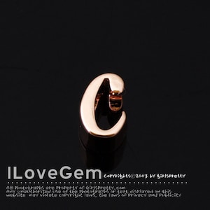 NP-1616 Rose Gold Plated, Cursive Alphabet, Lower case, Pendant, c, 2pcs/ Initial beads, Letter, Personalized, Customized jewelry