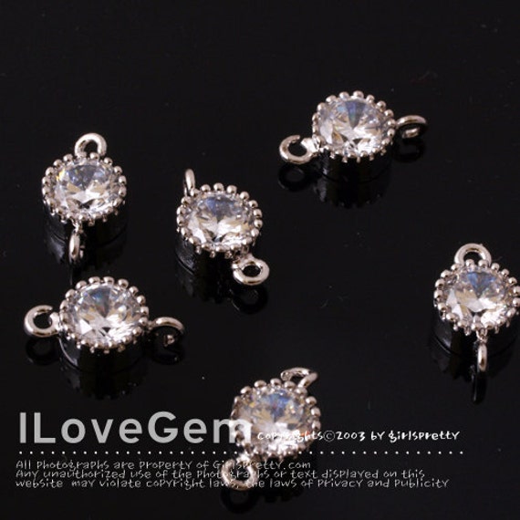 SALE 20pcs NP 1173 05 Rhodium plated 5mm Cubic Wedding