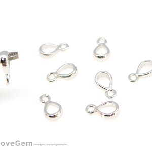 Simple Necklace Pendant Bail, NP-2054, Nickel Free Rhodium Plated over Brass, Bail with Open Loop, DIY Jewelry Findings