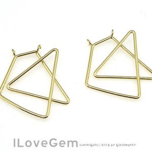 NP-1924 Gold Plated, Geometric Pendant, Statement necklace Pendant, 2pcs