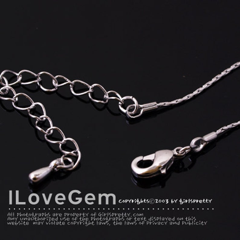 2pcs 18 inch and extender 2 inch NP-1571 Chain Rhodium plated 235 PNR chain Snake chain 0.8mm