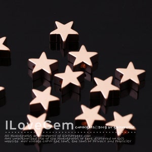 Star Beads Pendant, NP-1558, Matt Rose Gold plated over Brass, 7mm Star Pendant For Making Layered Necklace Bracelet