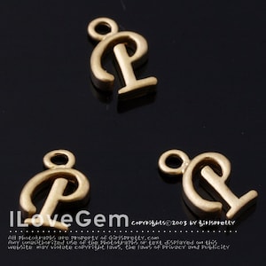 NP-1312 Matt Gold Plated, Initial Pendant, Alphabet Letters, P, 2pcs / Personalized alphabet initial necklace, anniversary jewelry