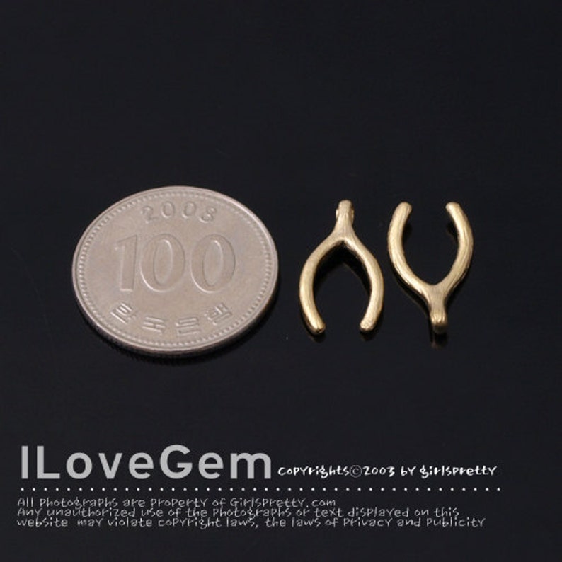 Wishbone Pendant Good Luck Charm Wishbone Charm Wishbone Necklace Pendant SALE 10pcs NP-1539 Matt Gold Plated Lucky Pendant