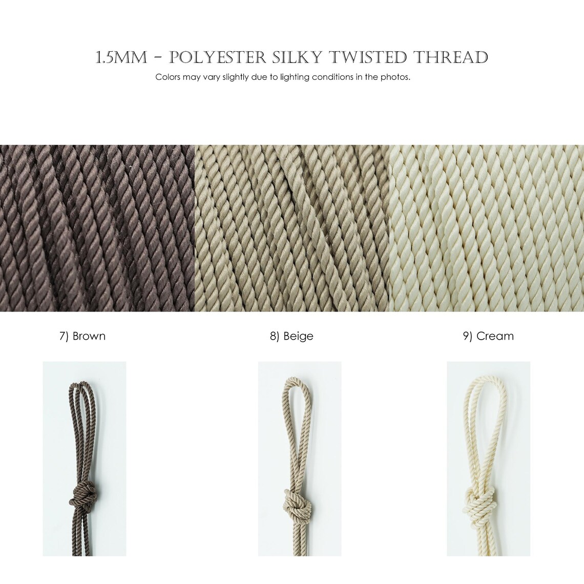 1M- Braided Silk Rope Cord for Making Necklace and Bracelet, 1.5mm ...