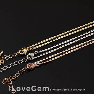 WSALE/ 10pcs// NP-1916 Necklace Chain, Gold Plated, 2mm ndc, 16 inch and extender 2 inch / Unique necklace chain, design necklace chain image 3