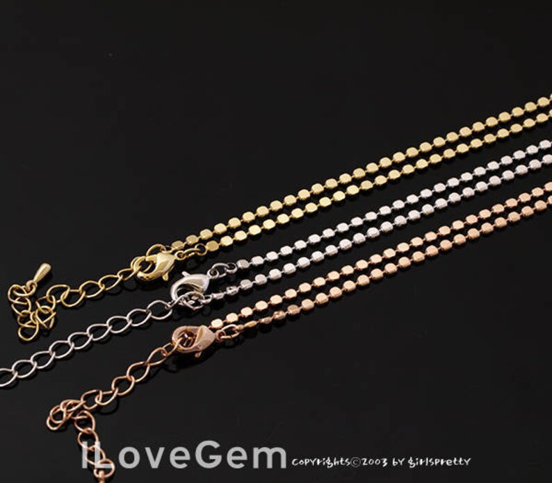 WSALE/ 10pcs// NP-1916 Necklace Chain, Gold Plated, 2mm ndc, 16 inch and extender 2 inch / Unique necklace chain, design necklace chain image 3