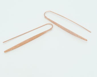 2pcs, NP-2056, Nickel Free Rose Gold plated, Linear Earrings, Linear Ear hooks, Ear wires supply, Stick Earrings