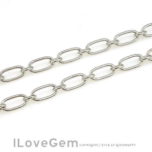 1 meter, NP-1935 Rhodium, 210 1:1 Cable Chain
