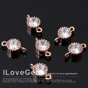 SALE/ 20pcs// NP-1173-05 Rose Gold plated, 5mm Cubic, Wedding jewelry, Cubic connectors image 1