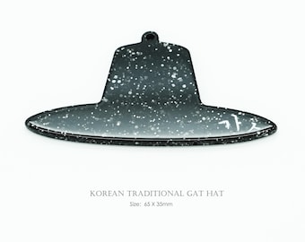 2PCS- Korean Traditional Gat Hat Acrylic Pendant, AP-077, Korea Hat Acrylic Charm for DIY Making for Bag Charm, Keychain