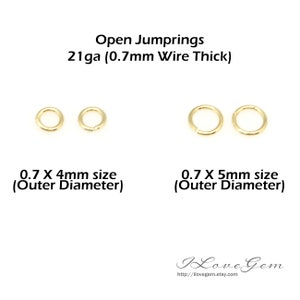 21ga Round Jumprings, Gold Plated over Iron, 0.7X4mm, 0.7X5mm Outer Diameter, 0.7mm Wire Thick Open Jump Rings, Supply For Jewelry Making