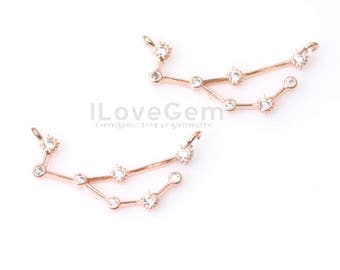 08-CO1898-RO 1pc of Virgo, Rose Gold, Constellation Necklace, Zodiac Sign Jewelry, Zodiac Pendant