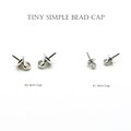 Tiny Simple Bead Cap with a Peg, NP-2619, Rhodium Plated Brass, 3mm 4mm, Small Cap For Half-Drilled Pearl Beads product logo