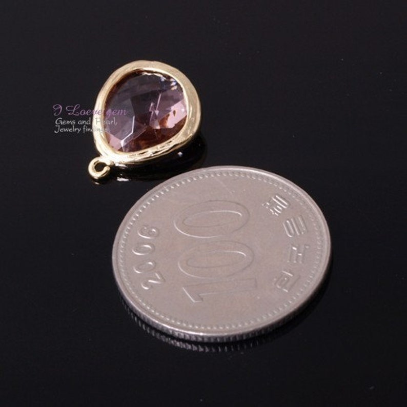 Champagne Glass fancy rosecut 13mm Peach SALE 10pcs G0130 Gold plated