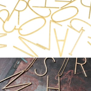 1pcs, NP-2100, Gold, Hammered Large Initial Pendant, Big Upper case, Oversize Alphabet Necklace Pendant, Choose letter