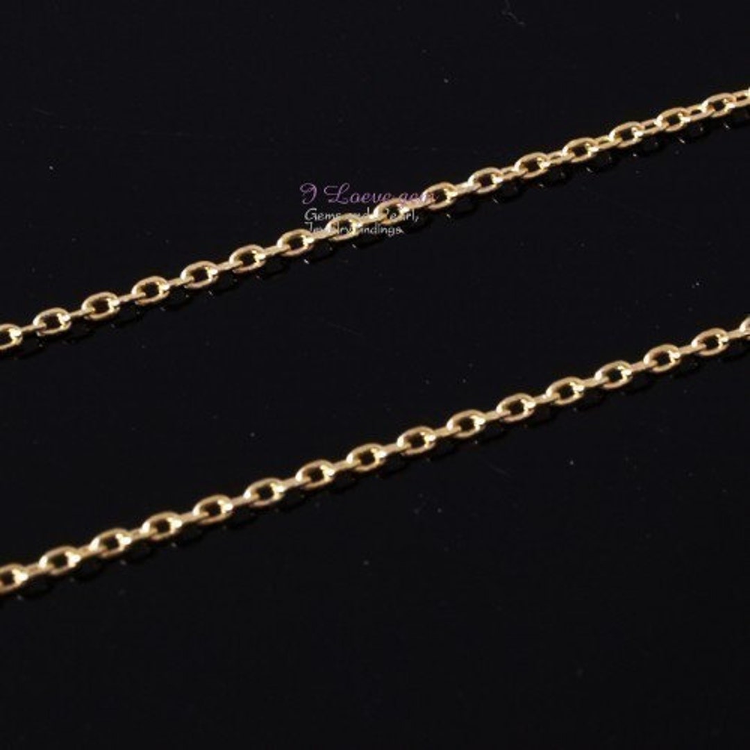 1 Meter, NP1475 Gold Plated 235 Diamond Cut Cable Chain, Thin Chain