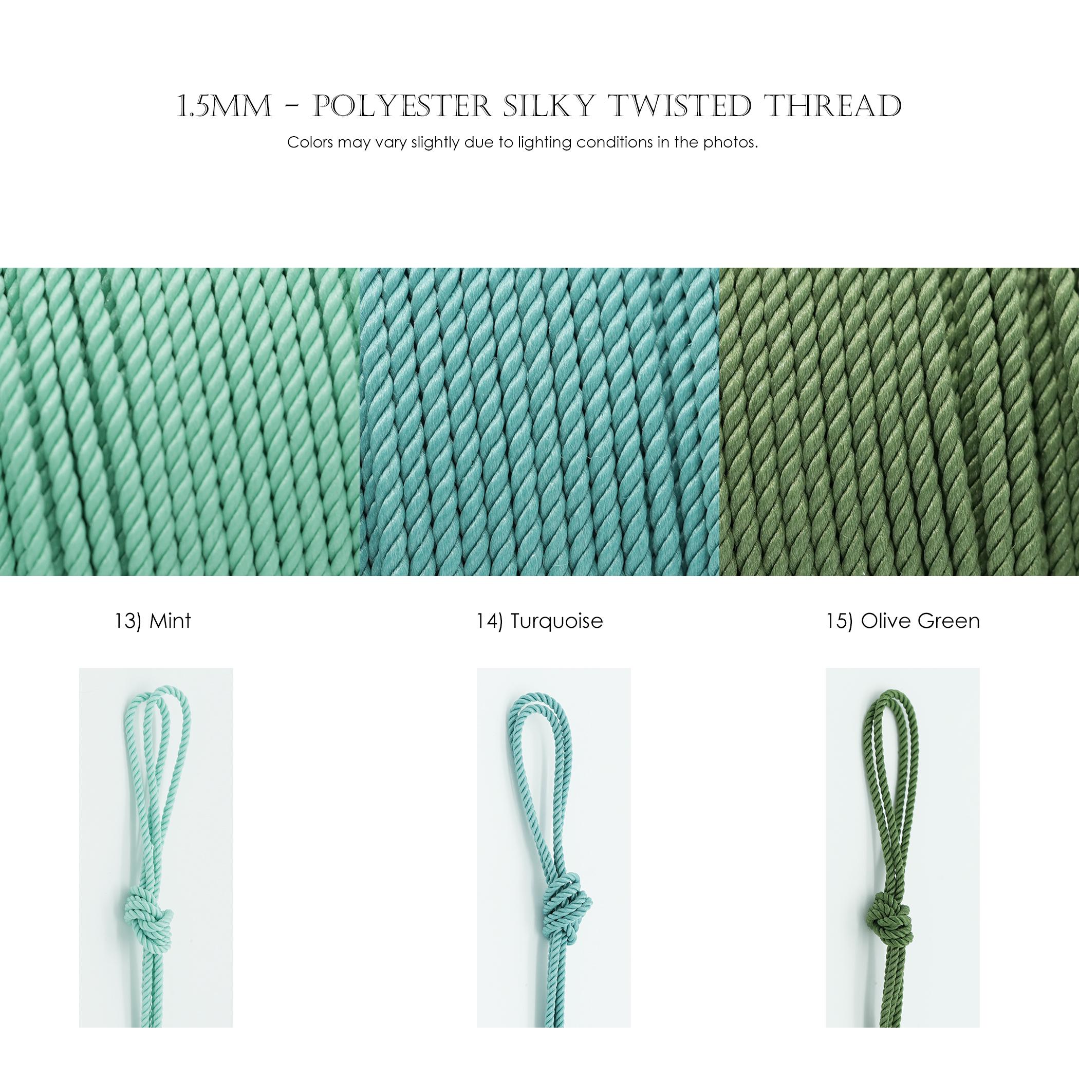 1M- Braided Silk Rope Cord for Making Necklace and Bracelet, 1.5mm ...
