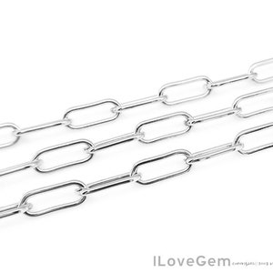 BC-216SB, Nickel Free Rhodium Plated, 216SB Chain, 6.5X16.5mm, Paperclip Chain, Chain for Making Bracelet, Unique Chain