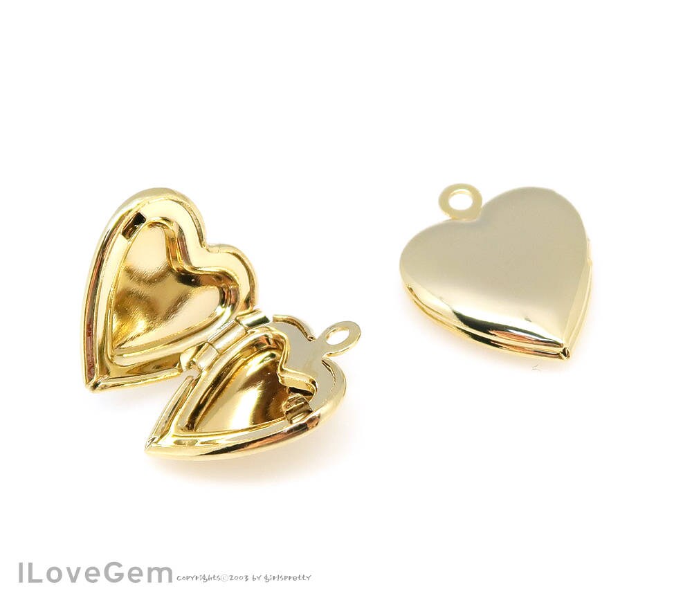 2pcs NP-2051 Gold Plated 13mm Mini Heart Locket Pendant | Etsy