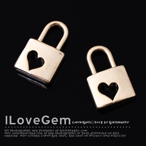 2pcs, NP-1348 Gold plated over Brass, Mini Lock Pendant, Dainty Lock Necklace Pendant, Lock Charm, Padlock Pendant