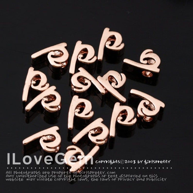 NP-1616 Rose Gold Plated Cursive Alphabet Lower case | Etsy