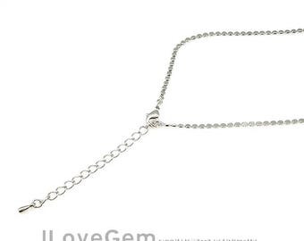 WSALE/ 10pcs// NP-1910 Necklace Chain, Rhodium Plated, 2mm ndc, 32 inch and extender 2 inch, Unique Necklace chain, design chain