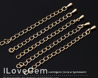 2&quot; Extender chain, NP-1530, Gold Plated, 5cm Necklace Extender chain with teardrop, 2-inch Extender, Necklace Extender chain