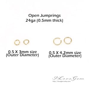 24ga Round Jumprings, Gold Plated over Iron, 0.5X3mm, 0.5X4.2mm Outer Diameter, 0.5mm Thick Open Jump Rings, Supply For Jewelry Making