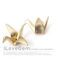 4pcs, Matt Gold plated Pewter folded-paper crane beads product logo