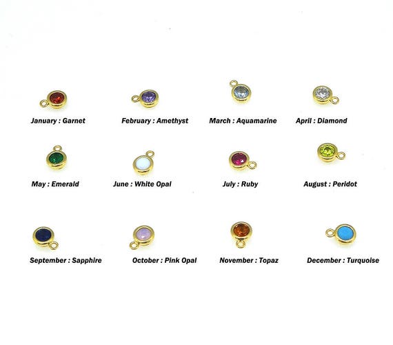 U Pick 2pcs Clip on Dangle Birthstone Charms Jan to Dec With